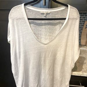 Express Slouchy White V neck